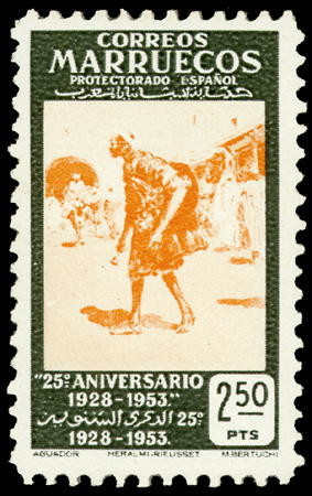 Colnect-1635-885-25Th-anniversary-of-the-first-Moroccan-stampWater-carrier.jpg