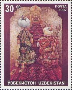 Colnect-197-211-Two-men-kneeling-before-throne.jpg