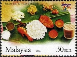 Colnect-1446-490-Banana-Leaf-Rice-dan-Teh-Tarik.jpg