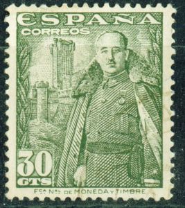 Colnect-466-322-General-Franco-in-front-of-Castillo-de-La-Mota.jpg