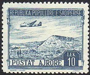 Colnect-2052-372-Douglas-DC-3-over-Fortress-Rozafa-Shkodra.jpg