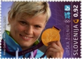 Colnect-1380-467-Ur-scaron-ka-%C5%BDolnir--ndash--Slovenia--s-12th-gold-Olympics-medal.jpg