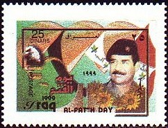 Colnect-1894-343-Saddam-Hussein-with-beret-emblem.jpg