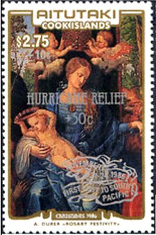 Colnect-3462-238-Madonna-of-the-Rosary-1506-by-Albrecht-D%C3%BCrer-surcharged.jpg