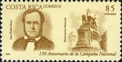 Colnect-1723-285-Juan-Rafael-Mora-1814-1860-and-National-Monument.jpg