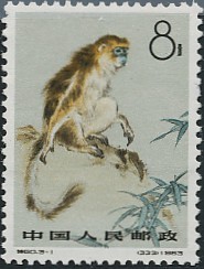 Colnect-487-266-Golden-Snub-nosed-Monkey-Rhinopithecus-roxellana.jpg