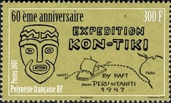 Colnect-596-326-Arrival-of-Kon-Tiki-in-Polynesia---60-years.jpg