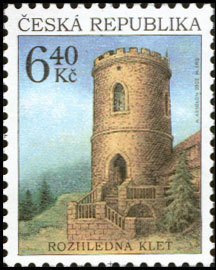 Colnect-1448-864-Kle%C5%A5-near-%C4%8Cesk-yacute--Krumlov---lookout-tower.jpg