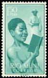 Colnect-303-817-Boy-reading-and-missionary.jpg