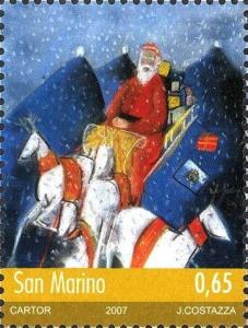 Colnect-995-841-Towers-of-San-Marino-and-Santa-Claus.jpg