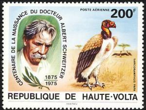 Colnect-1748-742-Albert-Schweitzer-and-King-Vulture-Sarcoramphus-papa.jpg