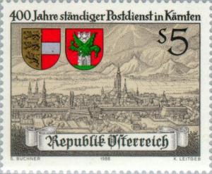 Colnect-137-377-400-years-Regular-Postal-Service-in-Carinthia.jpg