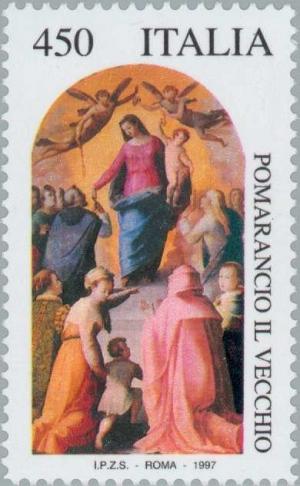 Colnect-180-384-Madonna-del-Rosario-by-Pomarancio-il-Vecchio.jpg