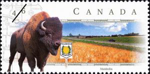 Colnect-587-418-Yellowhead-Highway-Manitoba---Bison-Bison-bison.jpg