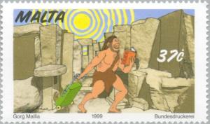 Colnect-131-341-Caveman-at-Ta--Hagrat-Neolithic-temple.jpg