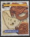 Colnect-2268-878-Ogilby-s-map-of-Barbados-1679-and-Ashanti-gold-weights.jpg