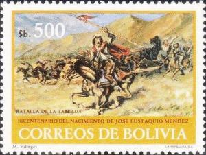 Colnect-2037-465-Mendez-Leading-the-Battle-of-La-Tablada-by-M-Villegas.jpg