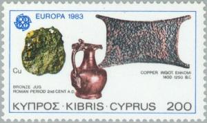 Colnect-175-545-EUROPA-CEPT-1983---Copper-Cu-Copper-Ingot-Bronze-Jug.jpg