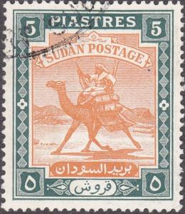 Colnect-2427-483-Postman-with-Dromedary-Camelus-dromedarius.jpg