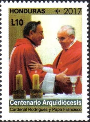 Colnect-4085-601-Cardenal-Rodr%C3%ADguez-and-Pope-Francisco.jpg