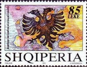 Colnect-1505-127-Albanian-eagle-over-map-of-Europe.jpg