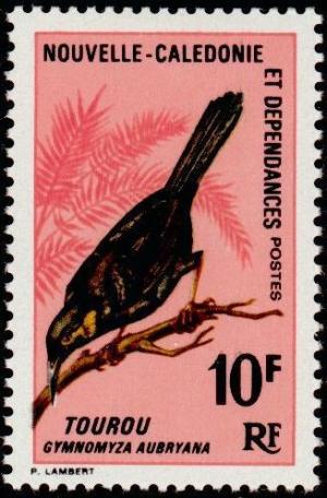 Colnect-853-842-Crow-Honeyeater-Gymnomyza-aubryana.jpg