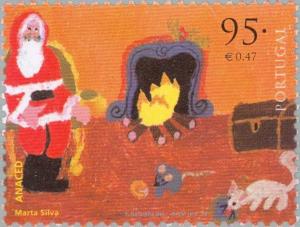 Colnect-181-457--quot-Father-Christmas-Delivering-Presents-quot--by-Marta-Silva.jpg