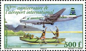 Colnect-1312-935-Airliner-outrigger-canoe-with-waving-passengers.jpg