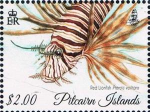 Colnect-2945-945-Red-Lionfish-Pterois-volitans-facing-downwards.jpg