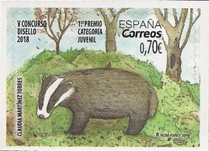 Colnect-5595-911-Cantabrian-Badger-by-Claudia-Torres-Mart%C3%ADnez.jpg