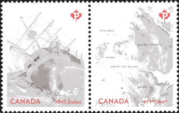 Colnect-2920-122-HMS--Erebus--amp--Map-Pair.jpg