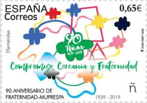 Colnect-6589-408-90th-Anniversary-of-Fraternidad-Muprespa-Insurance-Union.jpg