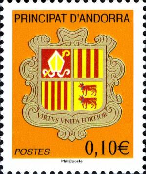 Colnect-627-965-Coat-of-arms-of-AndorraInscript%E2%80%9CPostes%E2%80%9C.jpg