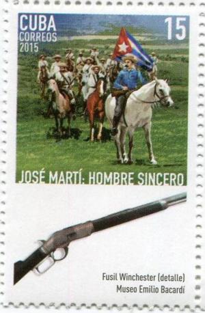 Colnect-4405-387-Mart%C3%AD-leading-cavalrymen-Winchester-rifle.jpg