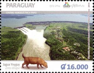 Colnect-2565-079-River-and-Fox---40th-Anniversary-of-Itaipu-Binacional.jpg