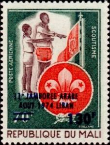 Colnect-2425-665-Scouts-Saluting-Flag--ndash--Overprinted.jpg