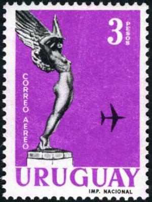 Colnect-3007-531-Monument--Winged-Goddess--and-airplane.jpg