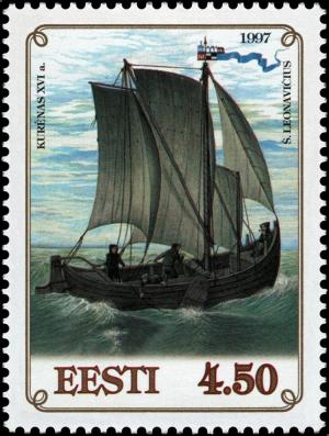 Colnect-4832-258-Kurenas-fishing-boat-16th-C---Lithuania.jpg