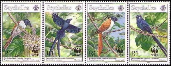 Colnect-1721-653-WWF-Paradise-Flycatcher-strip-of-4.jpg