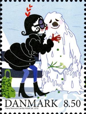 Colnect-760-320-Woman-kiss-amelting-snowman.jpg