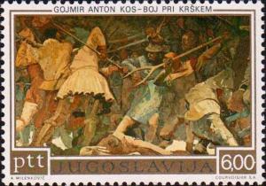 Colnect-4563-091--quot-Battle-of-Krsko-quot--by-Gojmir-Anton-Kos.jpg