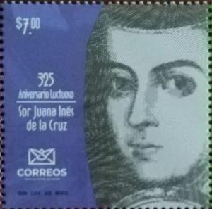 Colnect-7433-681-Sor-Juana-In%C3%A9s-de-la-Cruz-325th-Anniversary-of-Death.jpg