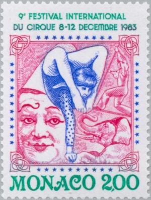 Colnect-148-962-Clown-acrobats-elephant.jpg