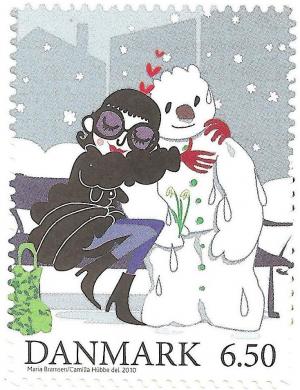 Colnect-1921-013-Woman-embraces-a-snowman.jpg