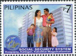 Colnect-2875-901-Family-in-front-of-SSS-Building.jpg