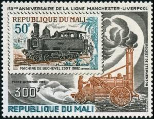 Colnect-2000-336-Locomotive--%E2%80%9ERocket%E2%80%9C-and-Mali-Railway-stamp.jpg