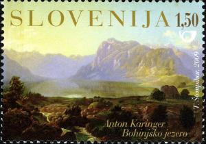 Colnect-689-202-Romantic-Painting---Anton-Karinger----quot-Bohinj-Lake-quot-.jpg