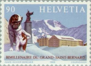 Colnect-140-990-Mountain-hostel---Saint-Bernard-dog.jpg