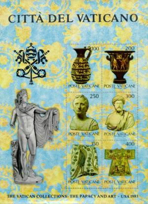 Colnect-151-307-Apollo-Belvedere-and-the-papal-coat-of-arms.jpg