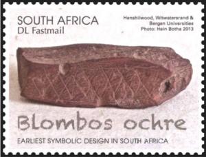 Colnect-2305-659-Blombos-Ochre-earliest-symbolic-design.jpg